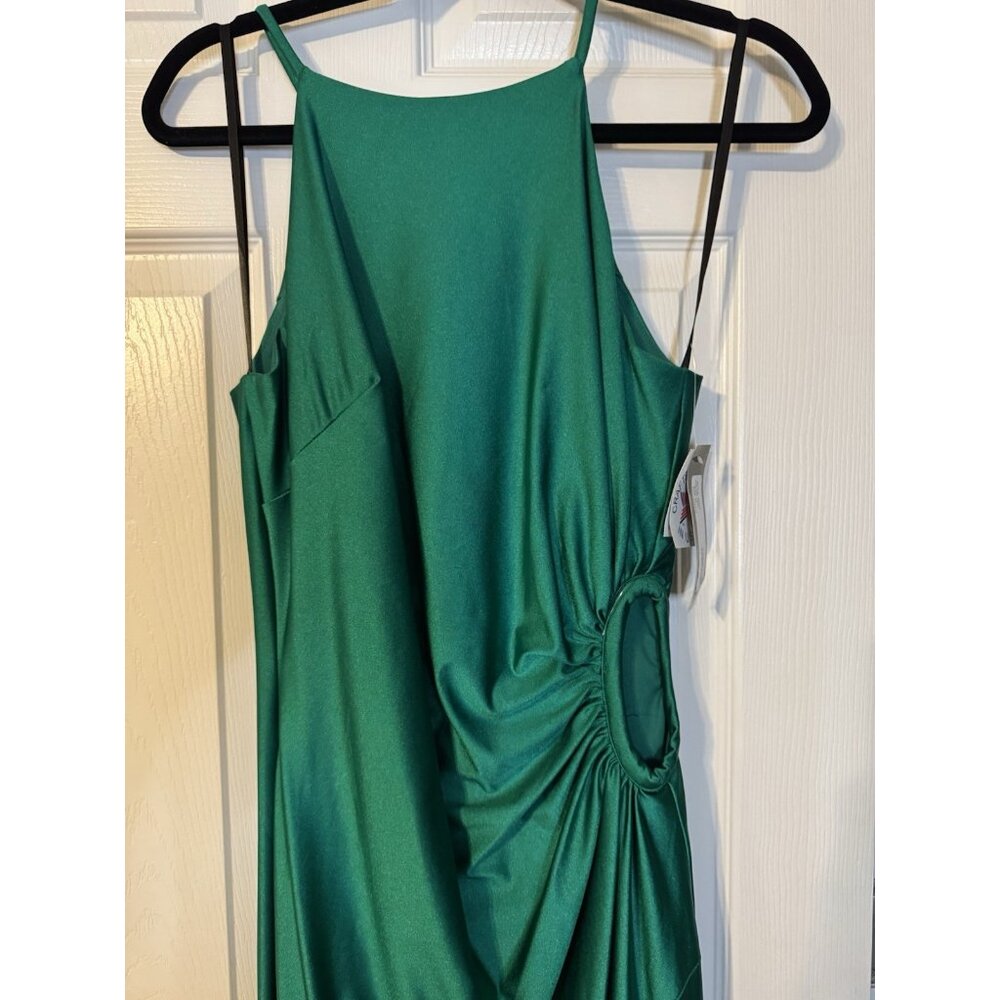 Xscape 10 Emerald Green Formal Gown Side O Waist Gala Prom Wedding Guest NEW - Picture 13 of 16